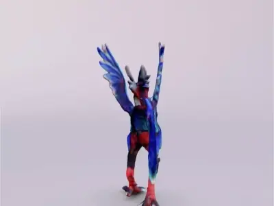 Ceralys the fantasy bird character Low-poly 3D model