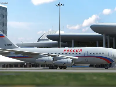 Ilyushin IL-96 Presidential Aircraft Simple Interior 3D model