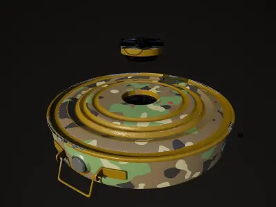 Anti-tank mine TM46 woodland color 3D model