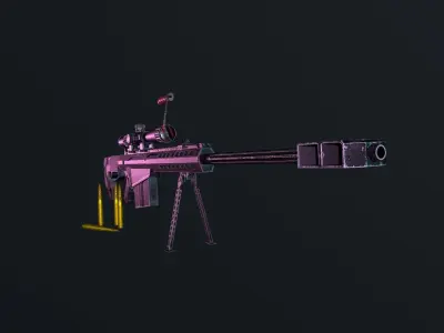 m82a1 sniper rifle Free low-poly 3D model