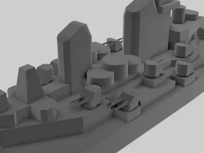 USS Iowa - Model for small scale printing 3D print model