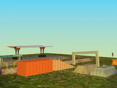 Railway Assets 3D Models Free low-poly 3D model