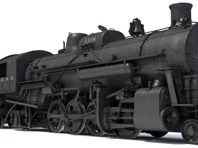 Steam Locomotive Old Train 3D model