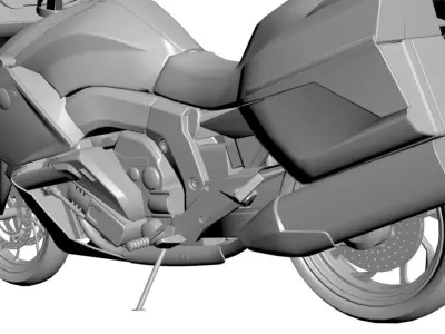 Motorcycle with bags 3D model