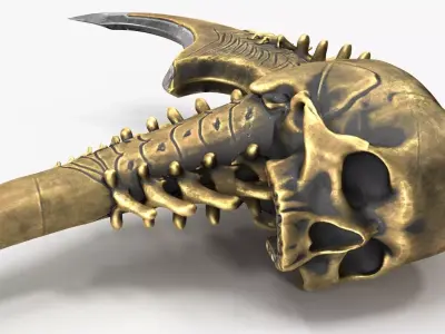 Fantasy Sickle PBR Low-poly 3D model