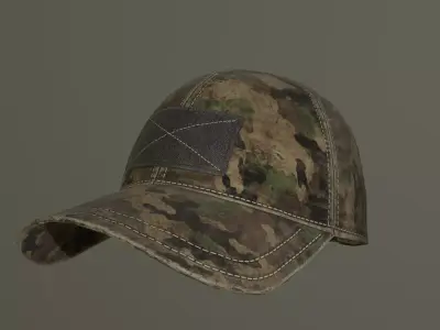 Military Cap Free low-poly 3D model