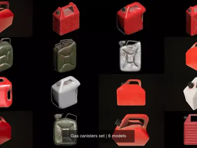 Gas canisters set 3D Model Pack