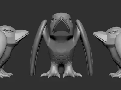 Free Stylized Raven 3D print ready Free 3D print model