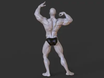 Bodybuilder Pose 3D print model 5