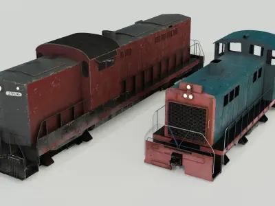 Two diesel locomotive 3D models 3D Model Pack
