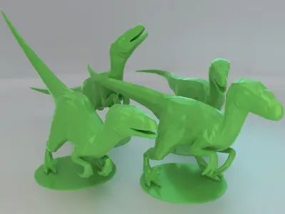 Low Poly Raptors Pack Free 3D print model