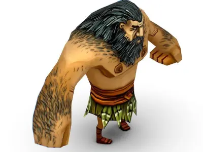 Low Poly Cartoon Creature Villager Man Low-poly 3D model