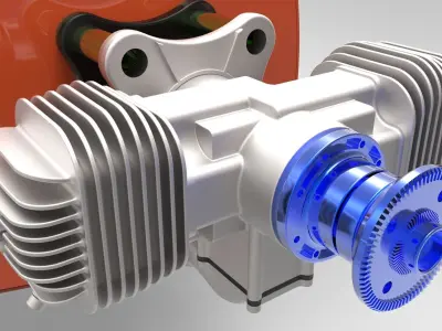 Engine 3W-342i-B2F Free 3D model