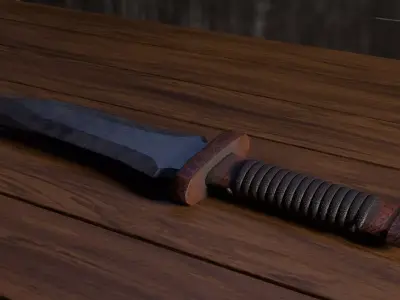 medieval Old Age Dagger game-ready weapon PBR 4k Low-poly 3D model