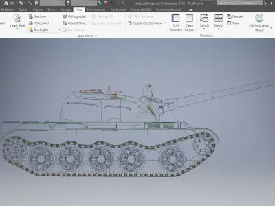 t55a tank 3d model 3D model