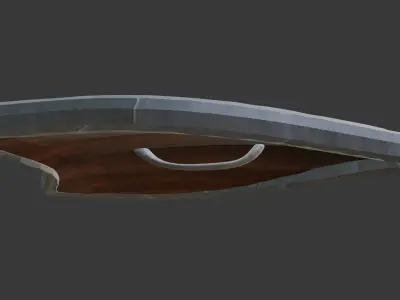 Wooden Shield Low-poly 3D model 23