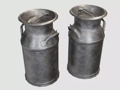 Milk Can Low-poly 3D model