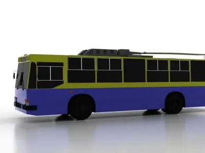 Trolleybus JUMZ-T2M Low Low-poly 3D model