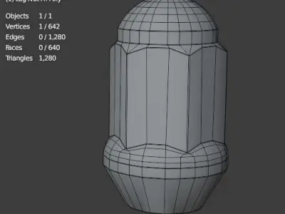 Lug Nut Free low-poly 3D model