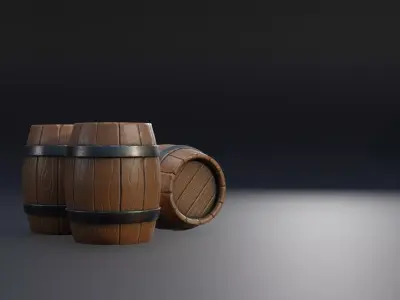 Stylized barrel Free low-poly 3D model purchase