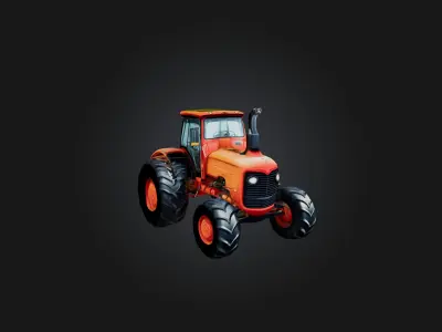 cartoon tractor 3D model from CGTrader