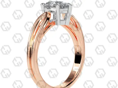 Ring 227 Pear shape split shank solitaire ring with Gems 3D print model