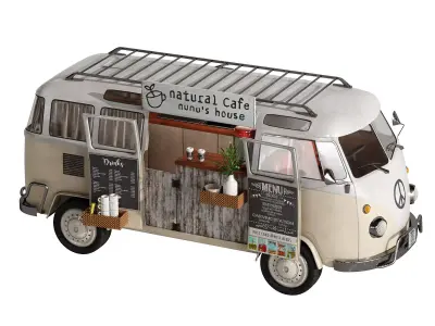 Vintage Coffee Food Truck Van 3D model