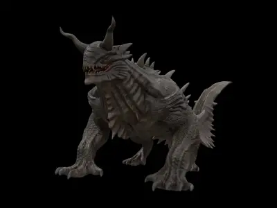 Dragon Alien Creature Low-poly 3D model