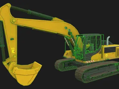 Excavator R Low-poly 3D model