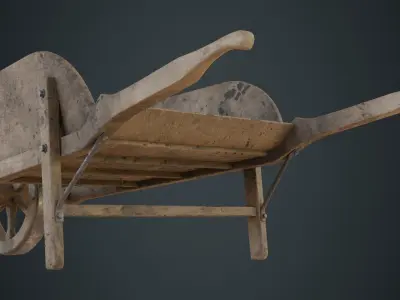 Wheelbarrow 4D Low-poly 3D model