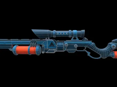 Future Sniper-Rifle Low-poly 3D model