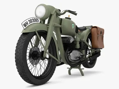 Motorcycle wwii vintage 3D model