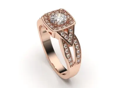  solitaire with ring sizes  8 part S49 3D print model