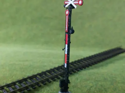 Railway Semaphore double arm static invalidated 1-87 resin 3D print model