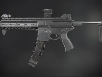 MPX 9mm Low-poly 3D model
