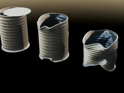 Tin cans Low-poly 3D model
