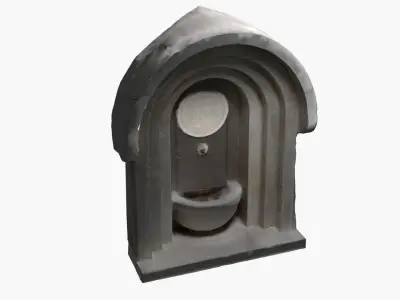 Photo-Scanned Italian Fountain Low-poly 3D model