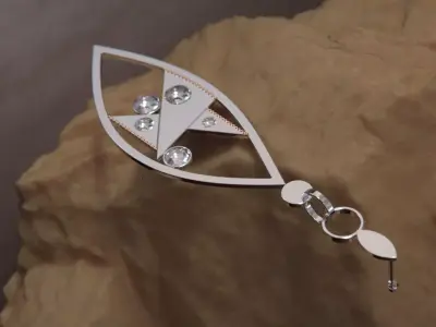 Crystal ring earring  3D print model