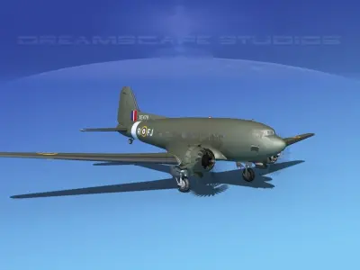 Douglas C-47 Dakota RAAF 3D model