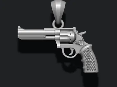 Gun Revolver pendant 3D print model