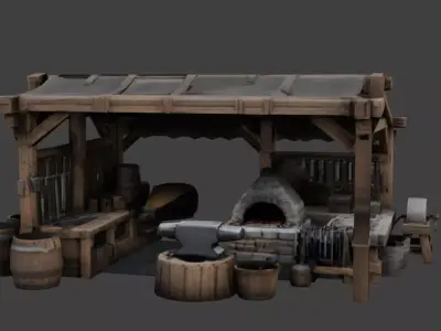 Medieval Market Asset Pack Low-poly 3D model