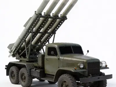 WWII Rocket Launcher  3D Model Low-poly 3D model