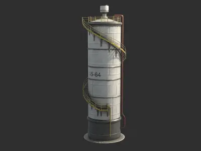 Oil Storage Tank v2 Low-poly 3D model