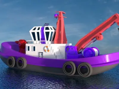 Tug Boat Seacraft 3D model
