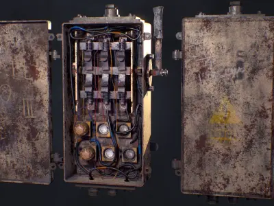 Industrial Fuse Box Low-poly 3D model purchase