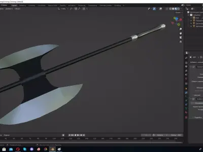 Blender Axe 2 Hi Poly 3D model