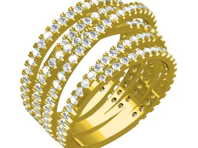 Antique CrissCross Lines Diamond Ring 3D print model