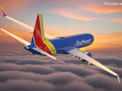 Southwest Airlines Boeing 737 MAX 8 in Flying 3D model