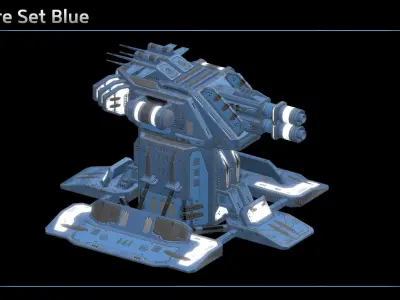 Flamer Turret Low-poly 3D model