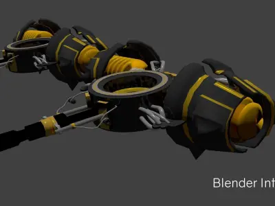 Steampunk War Hammer Low-poly 3D model